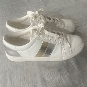 JCrew White and Silver Women's Sneakers